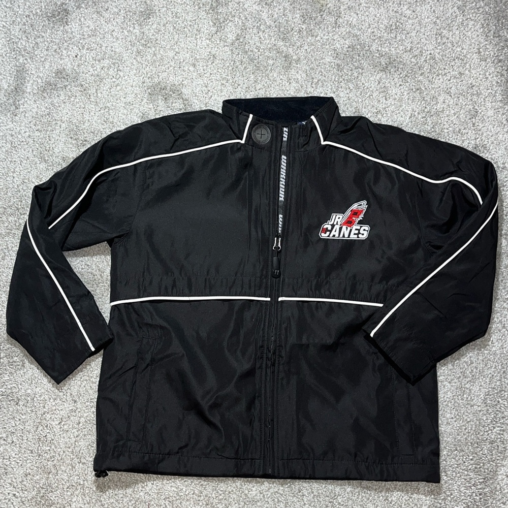 Black Carolina Junior Jr Hurricanes NHL Warm up Track Work Out Team Jacket S & M
